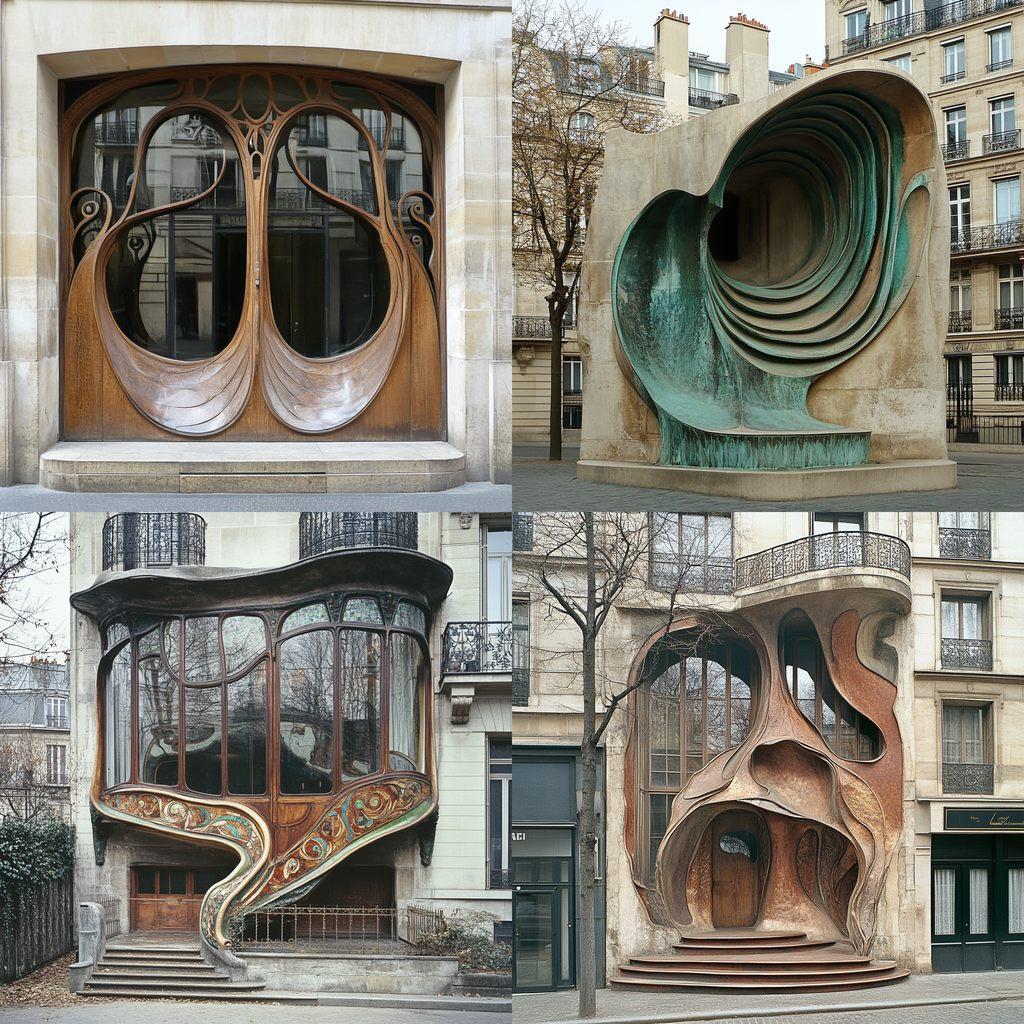 Hector Guimard style, Midjourney V6.1, render 1 of 4