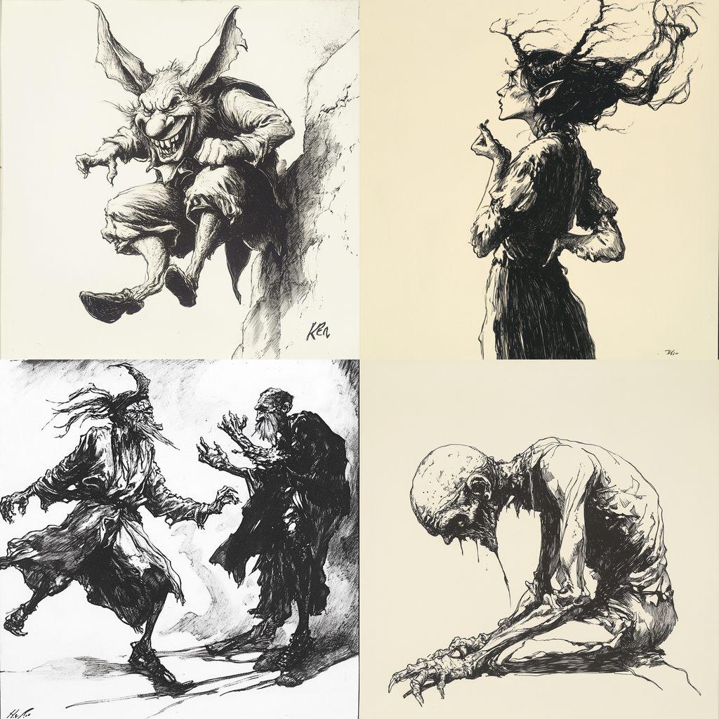 Heinrich Kley style, Midjourney V6.1, render 1 of 4