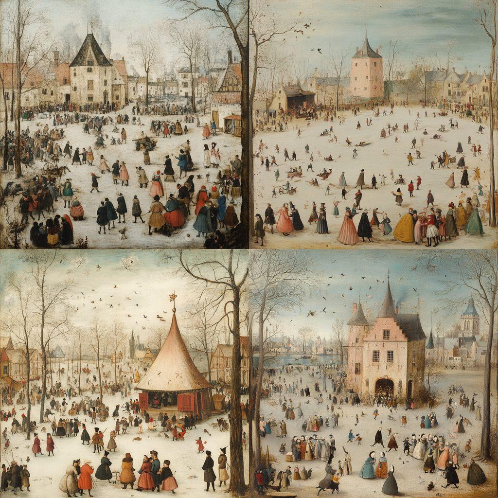 Hendrick Avercamp style, Midjourney V6.1, render 1 of 4
