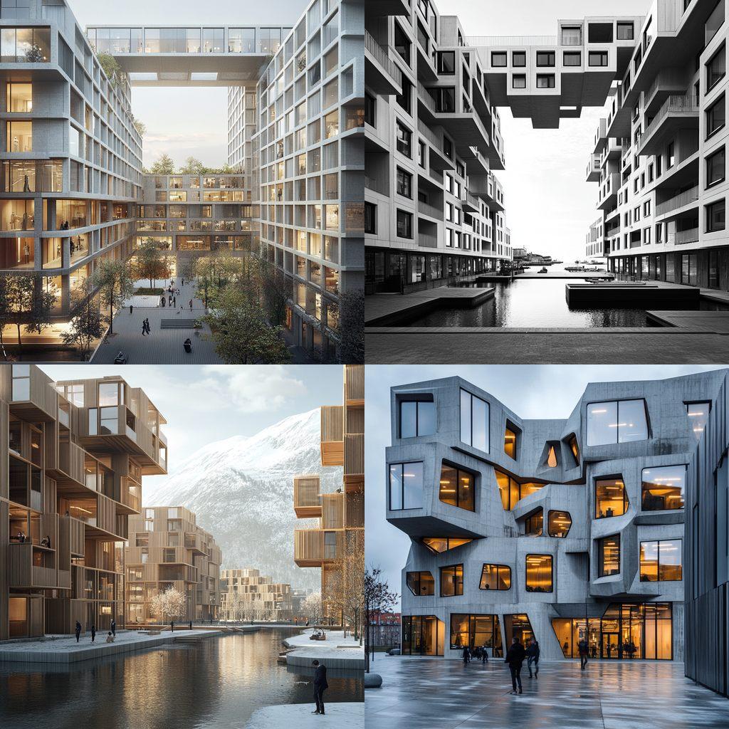 Henning Larsen style, Midjourney V6.1, render 1 of 4