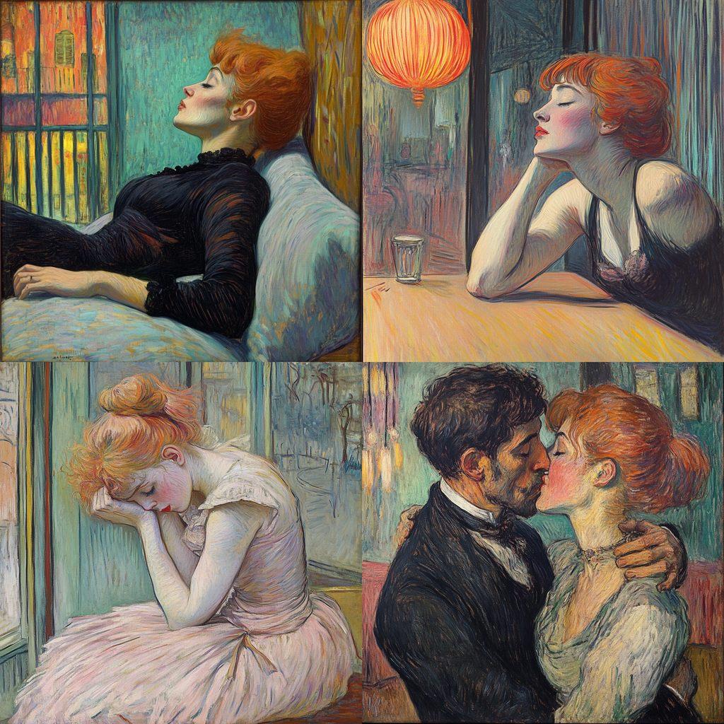Henri de Toulouse-Lautrec style, Midjourney V6.1, render 1 of 4