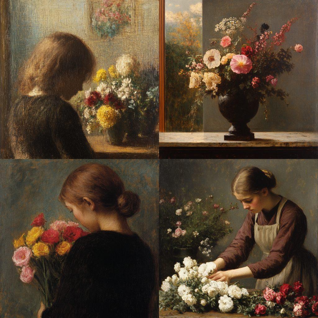 Henri Fantin-Latour style, Midjourney V6.1, render 1 of 4