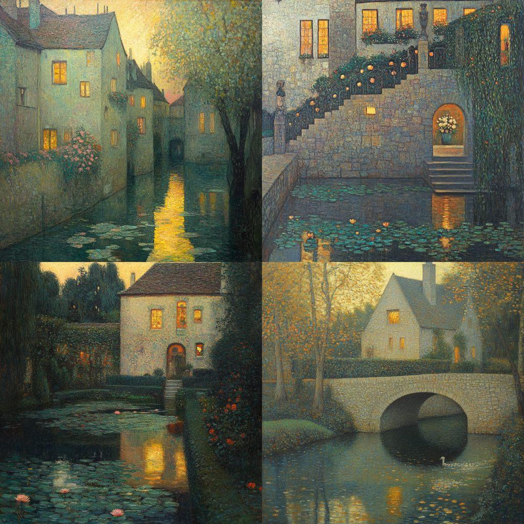 Henri Le Sidaner style, Midjourney V6.1, render 1 of 4