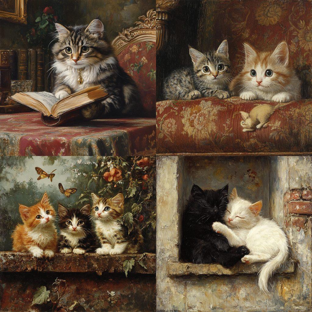 Henriette Ronner-Knip style, Midjourney V6.1, render 1 of 4
