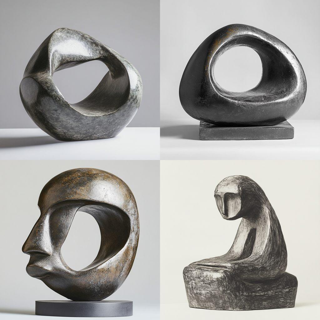 Henry Moore style, Midjourney V6.1, render 1 of 4