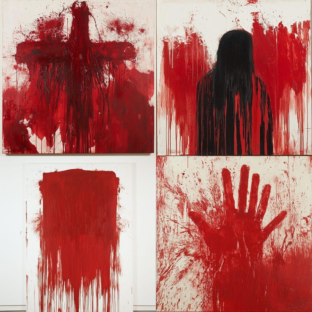 Hermann Nitsch style, Midjourney V6.1, render 1 of 4