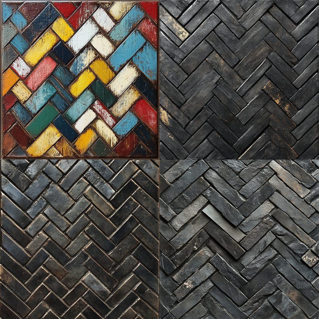 Herringbone texture style, Midjourney V6.1, render 1 of 4