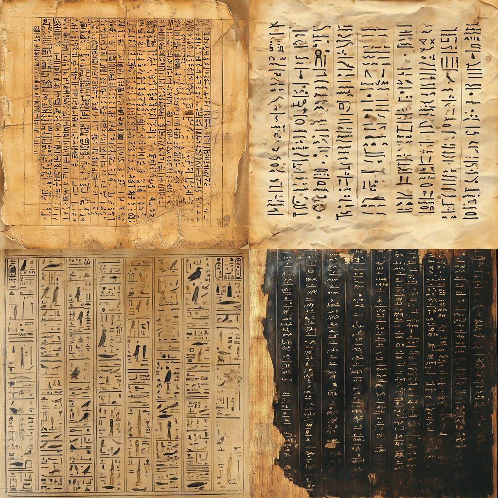 Hieratic script style, Midjourney V6.1, render 1 of 4