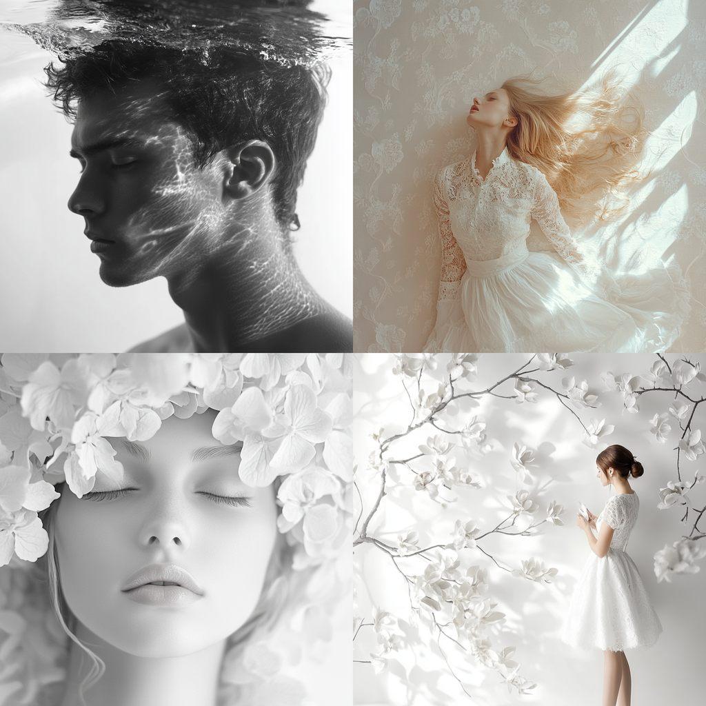 High key photography style, Midjourney V6.1, render 1 of 4