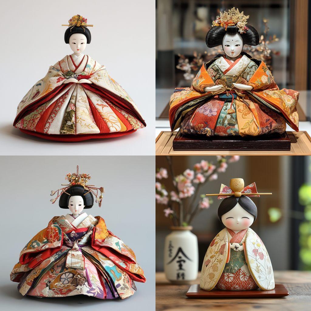 Hina doll style, Midjourney V6.1, render 1 of 4