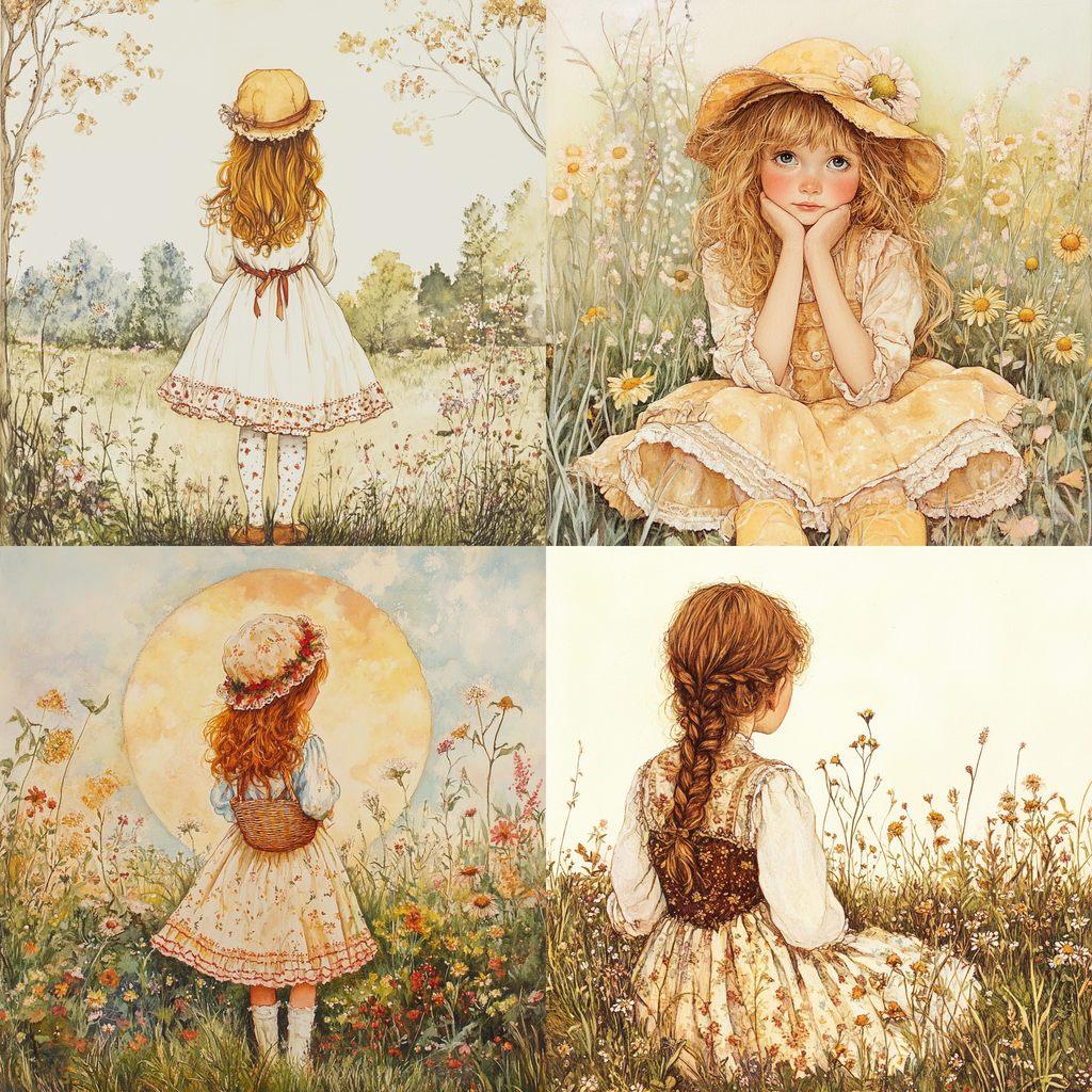 Holly Hobbie style, Midjourney V6.1, render 1 of 4