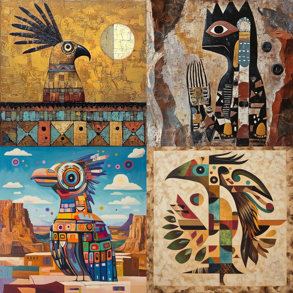 Hopi art style, Midjourney V6.1, render 1 of 4