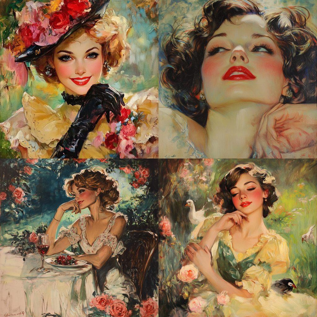 Howard Chandler Christy style, Midjourney V6.1, render 1 of 4