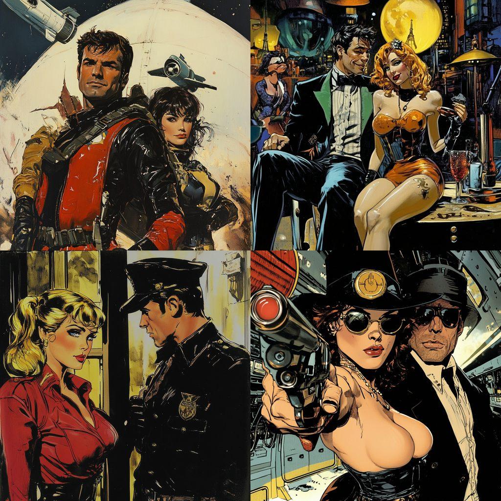Howard Chaykin style, Midjourney V6.1, render 1 of 4