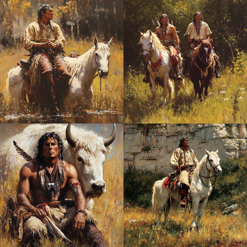 Howard Terpning style, Midjourney V6.1, render 1 of 4
