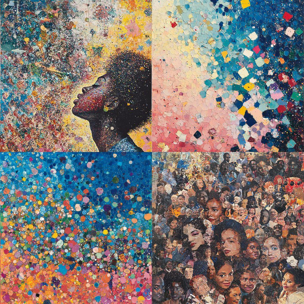 Howardena Pindell style, Midjourney V6.1, render 1 of 4