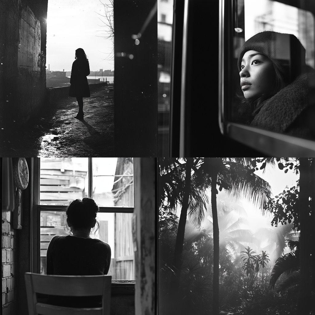 Ilford FP4 125 style, Midjourney V6.1, render 1 of 4