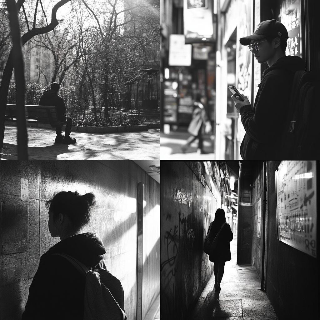 Ilford HP5+ 400 style, Midjourney V6.1, render 1 of 4