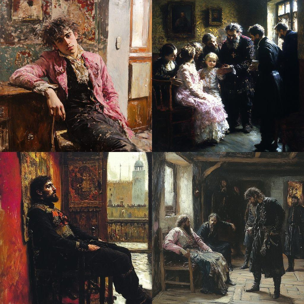 Ilya Repin style, Midjourney V6.1, render 1 of 4