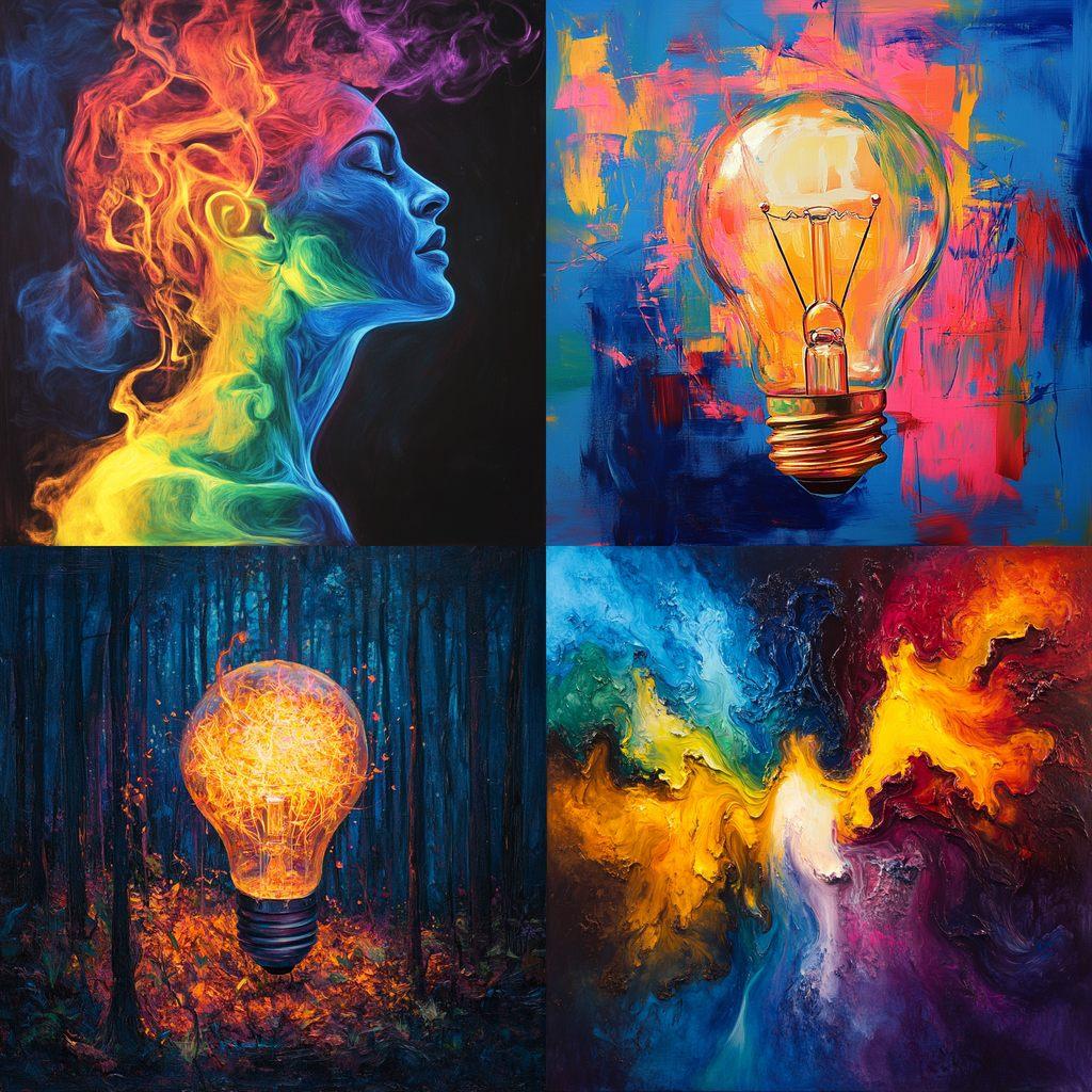 Incandescent colors style, Midjourney V6.1, render 1 of 4
