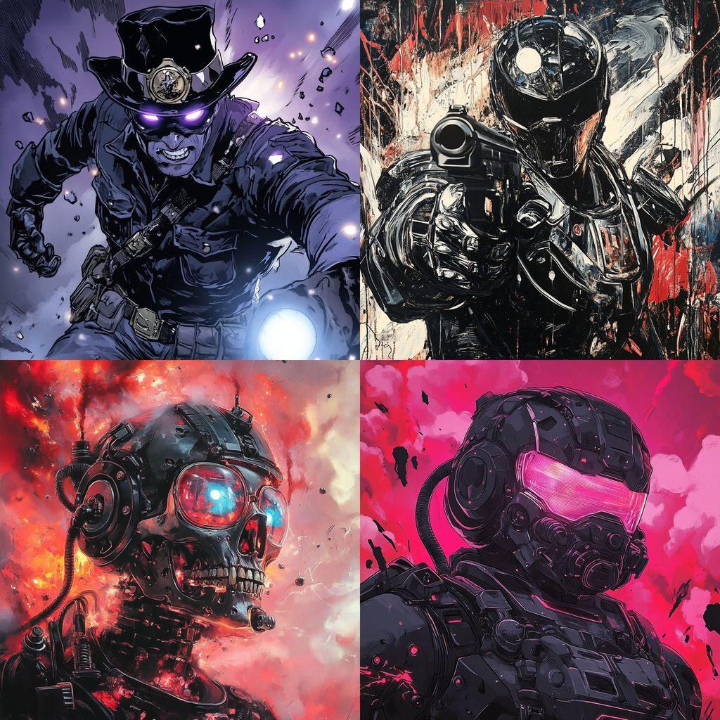 Inferno Cop style, Midjourney V6.1, render 1 of 4
