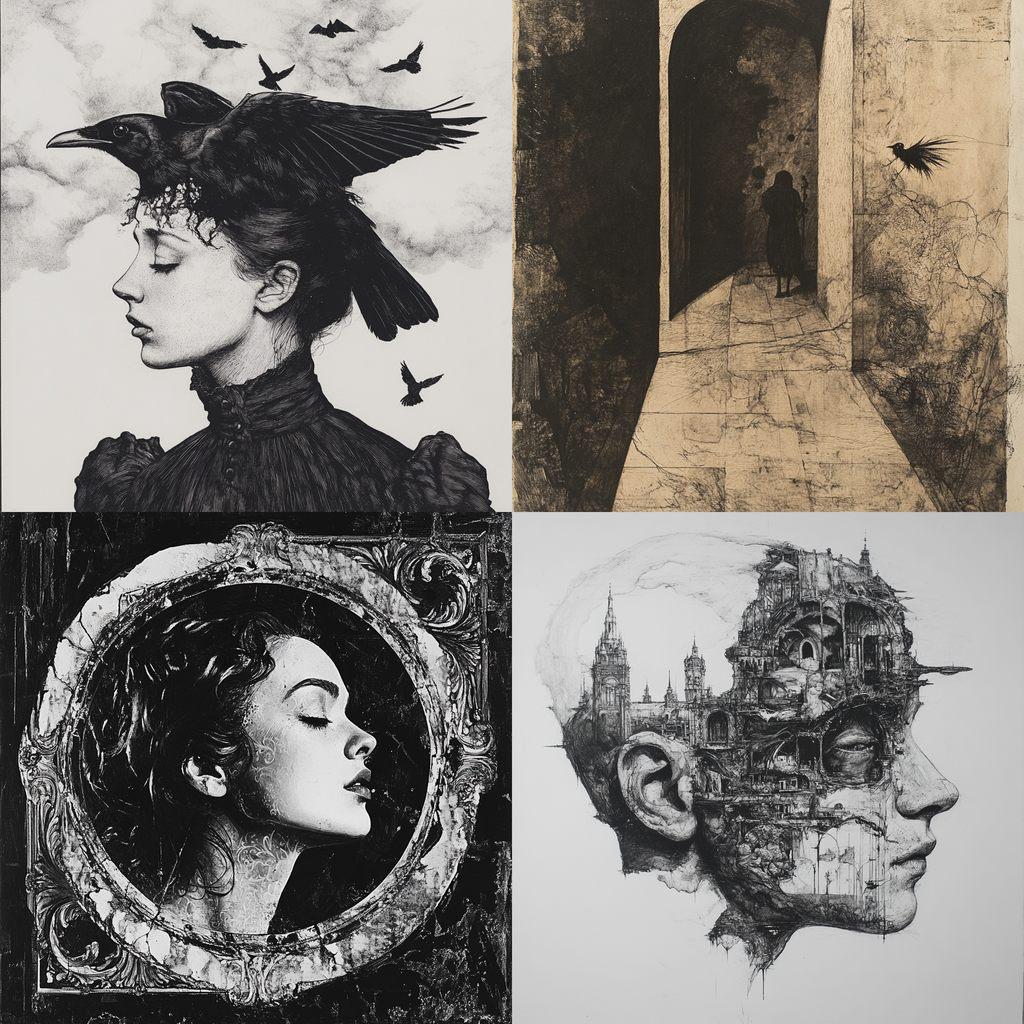 Intaglio style, Midjourney V6.1, render 1 of 4