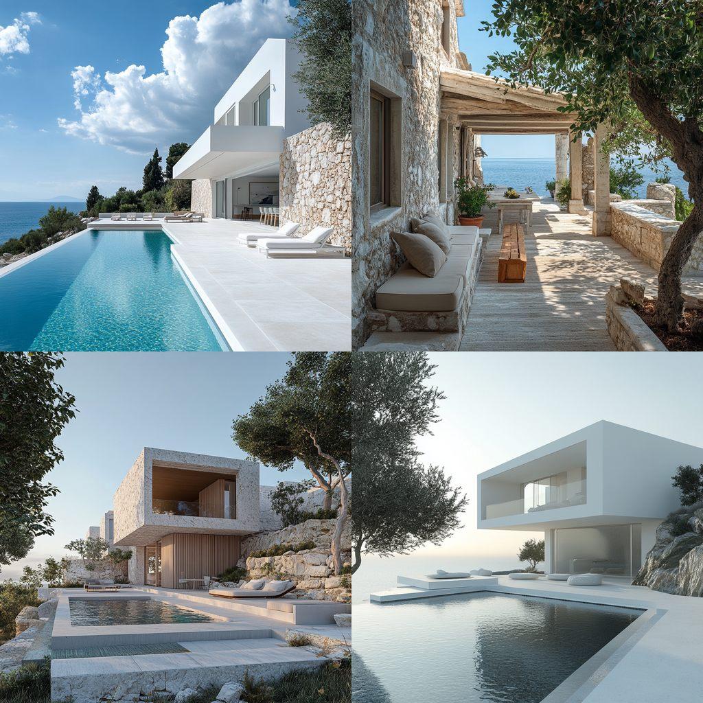 Ionian architecture style, Midjourney V6.1, render 1 of 4