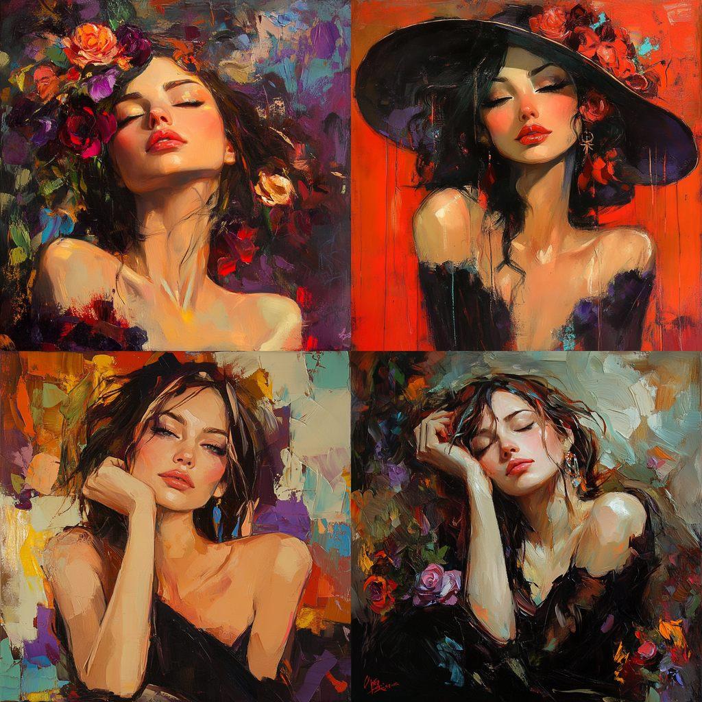 Irene Sheri Vishnevskaya style, Midjourney V6.1, render 1 of 4
