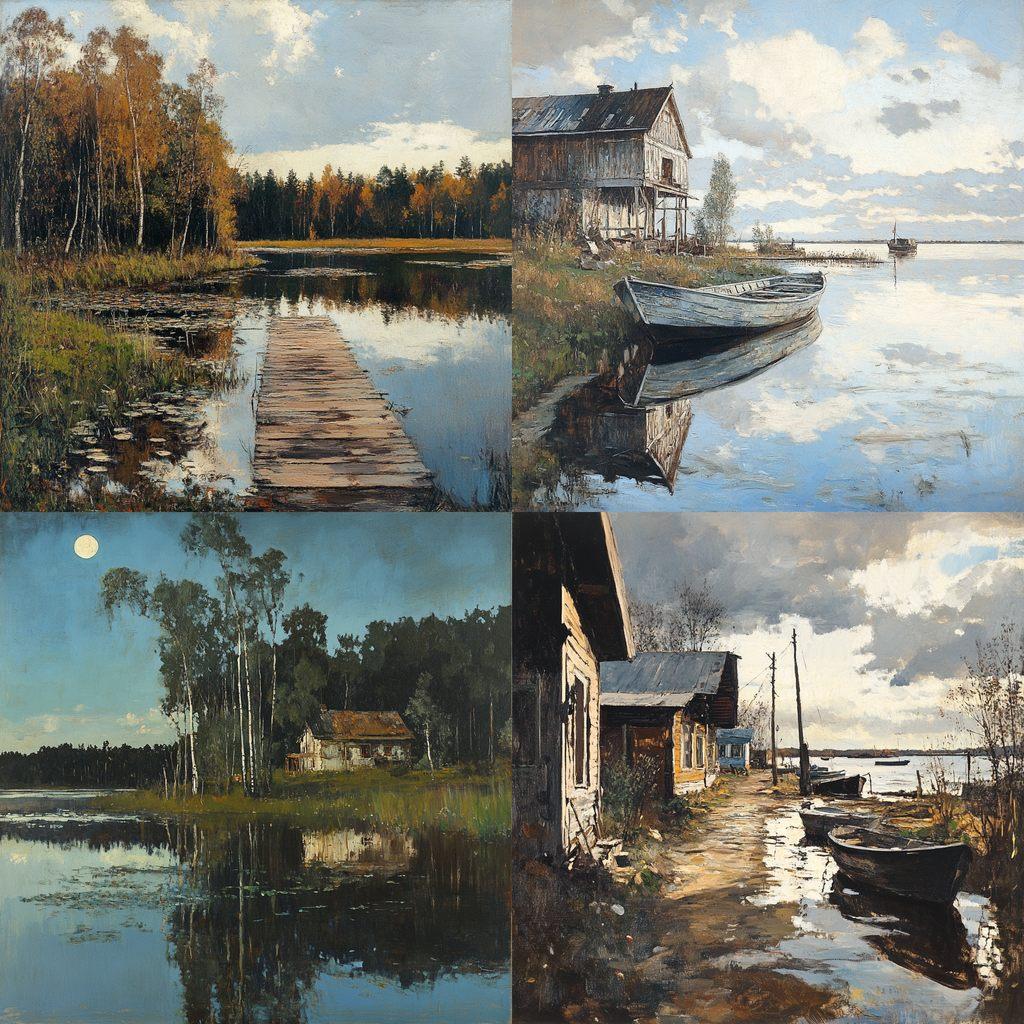 Isaac Levitan style, Midjourney V6.1, render 1 of 4