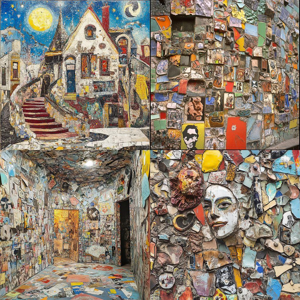 Isaiah Zagar style, Midjourney V6.1, render 1 of 4