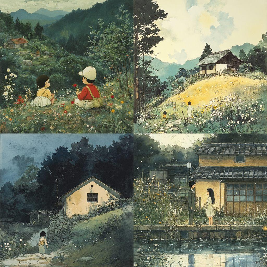 Isao Takahata style, Midjourney V6.1, render 1 of 4