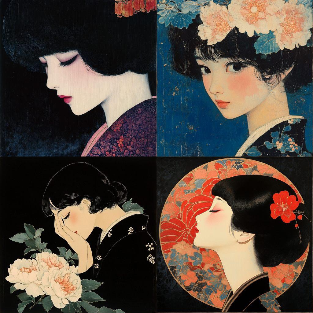 Ito Shinsui style, Midjourney V6.1, render 1 of 4