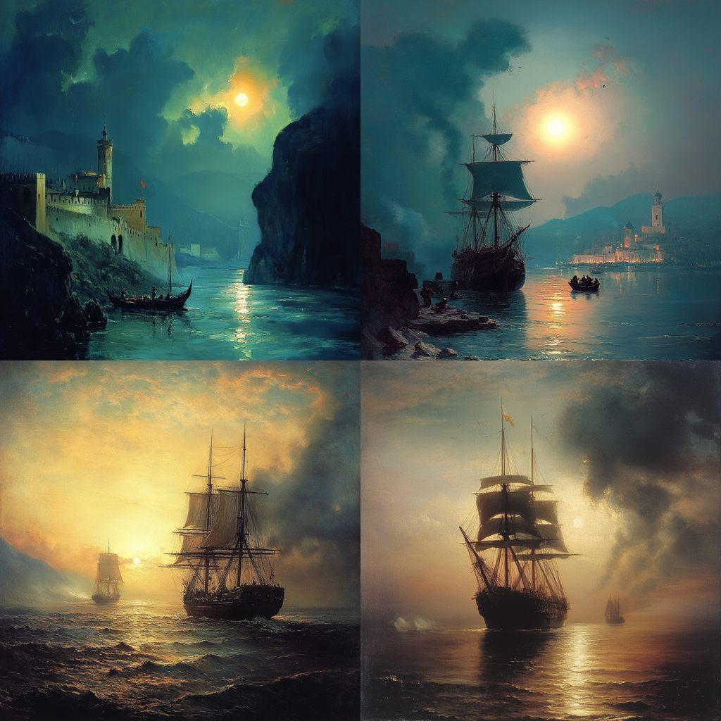 Ivan Aivazovsky style, Midjourney V6.1, render 1 of 4
