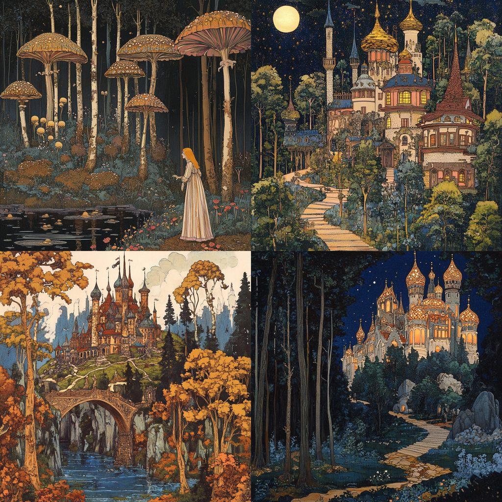 Ivan Bilibin style, Midjourney V6.1, render 1 of 4