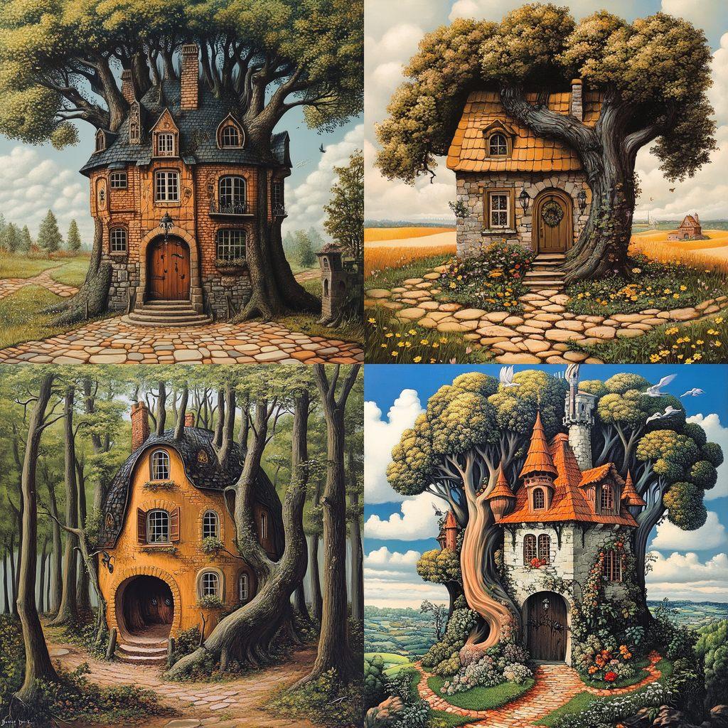 Jacek Yerka style, Midjourney V6.1, render 1 of 4