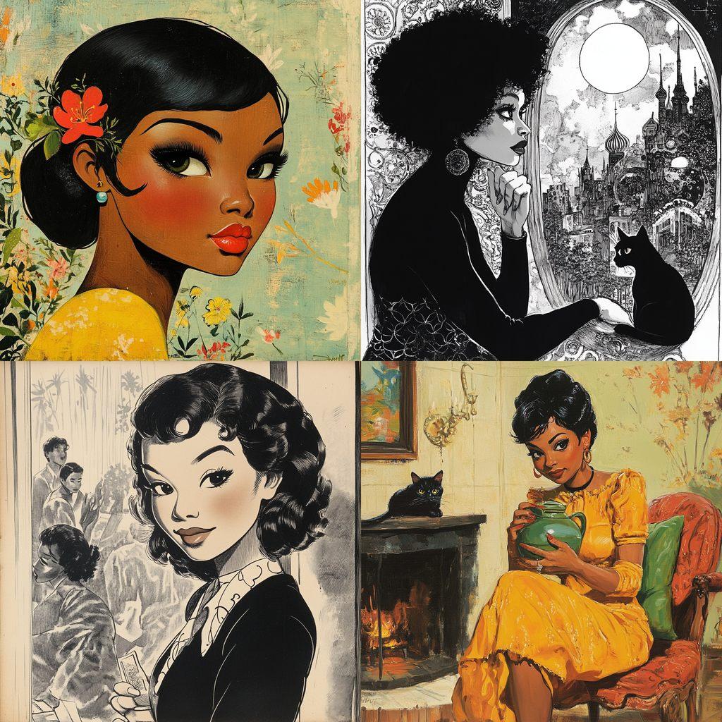 Jackie Ormes style, Midjourney V6.1, render 1 of 4