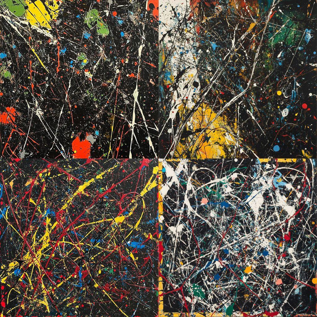 Jackson Pollock style, Midjourney V6.1, render 1 of 4