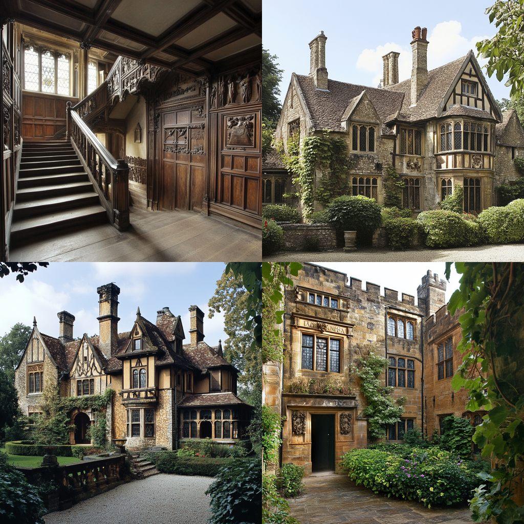 Jacobean architecture style, Midjourney V6.1, render 1 of 4