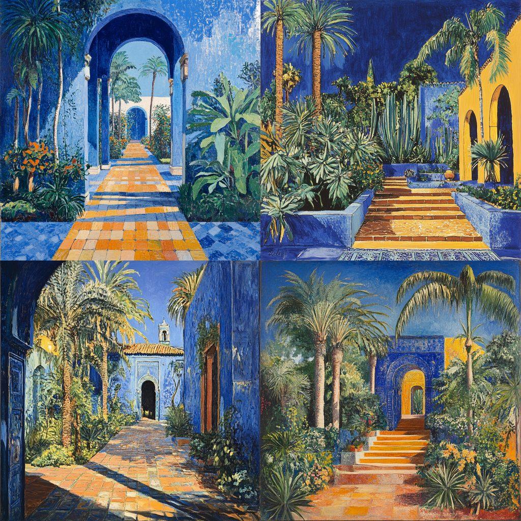 Jacques Majorelle style, Midjourney V6.1, render 1 of 4
