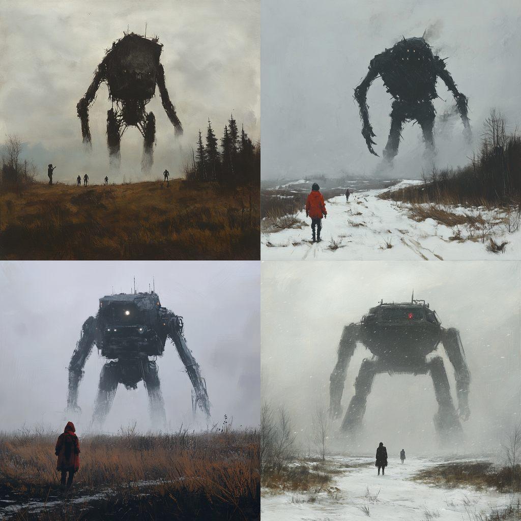 Jakub Rozalski style, Midjourney V6.1, render 1 of 4