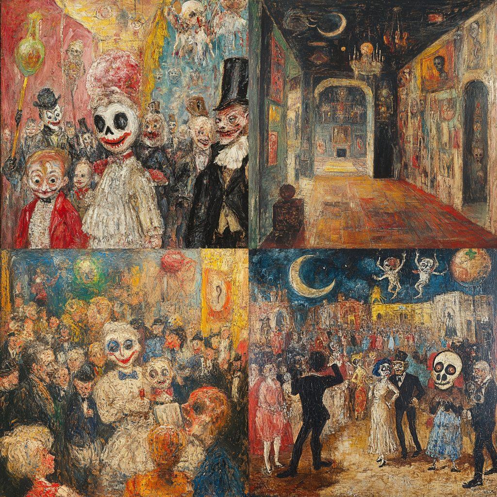 James Ensor style, Midjourney V6.1, render 1 of 4
