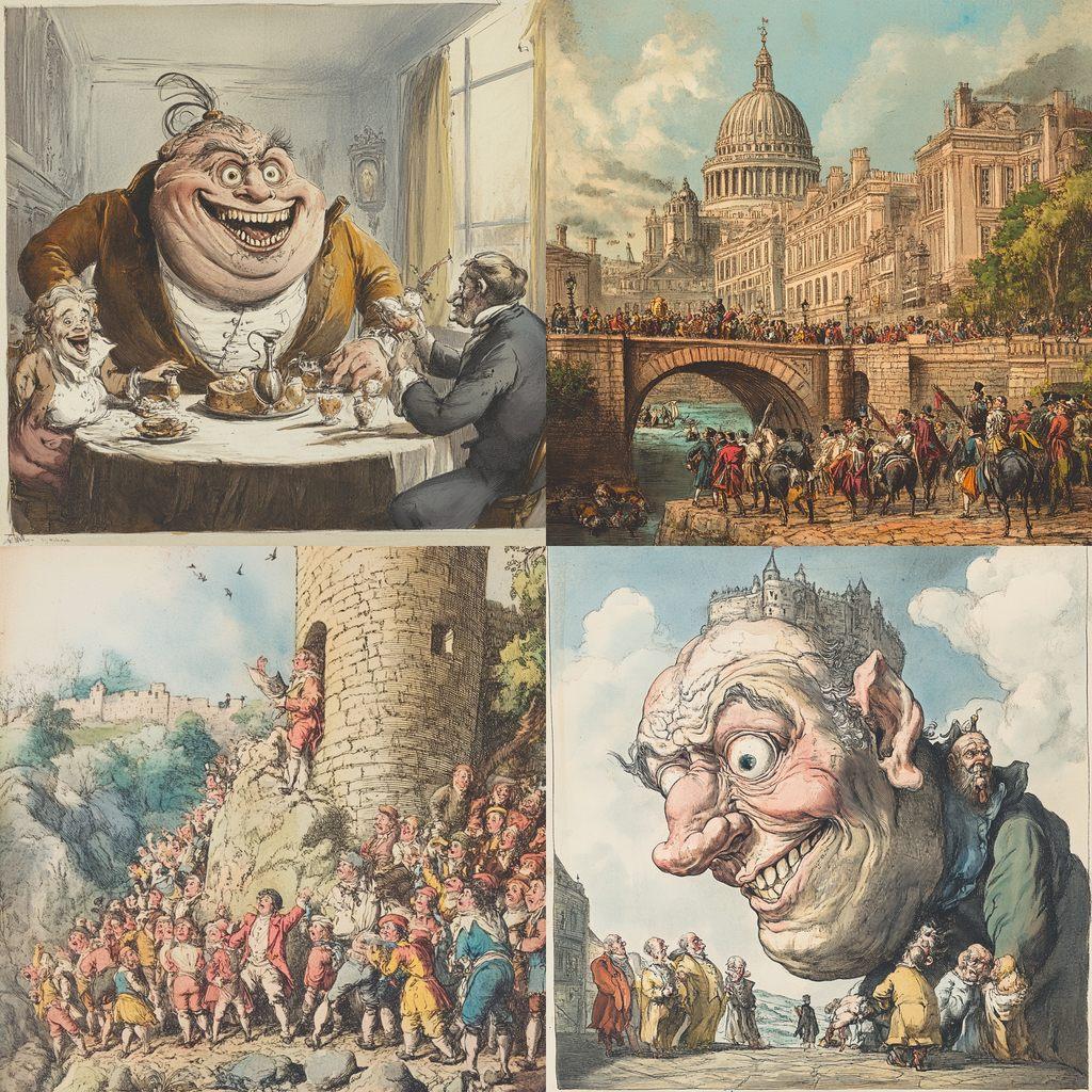 James Gillray style, Midjourney V6.1, render 1 of 4