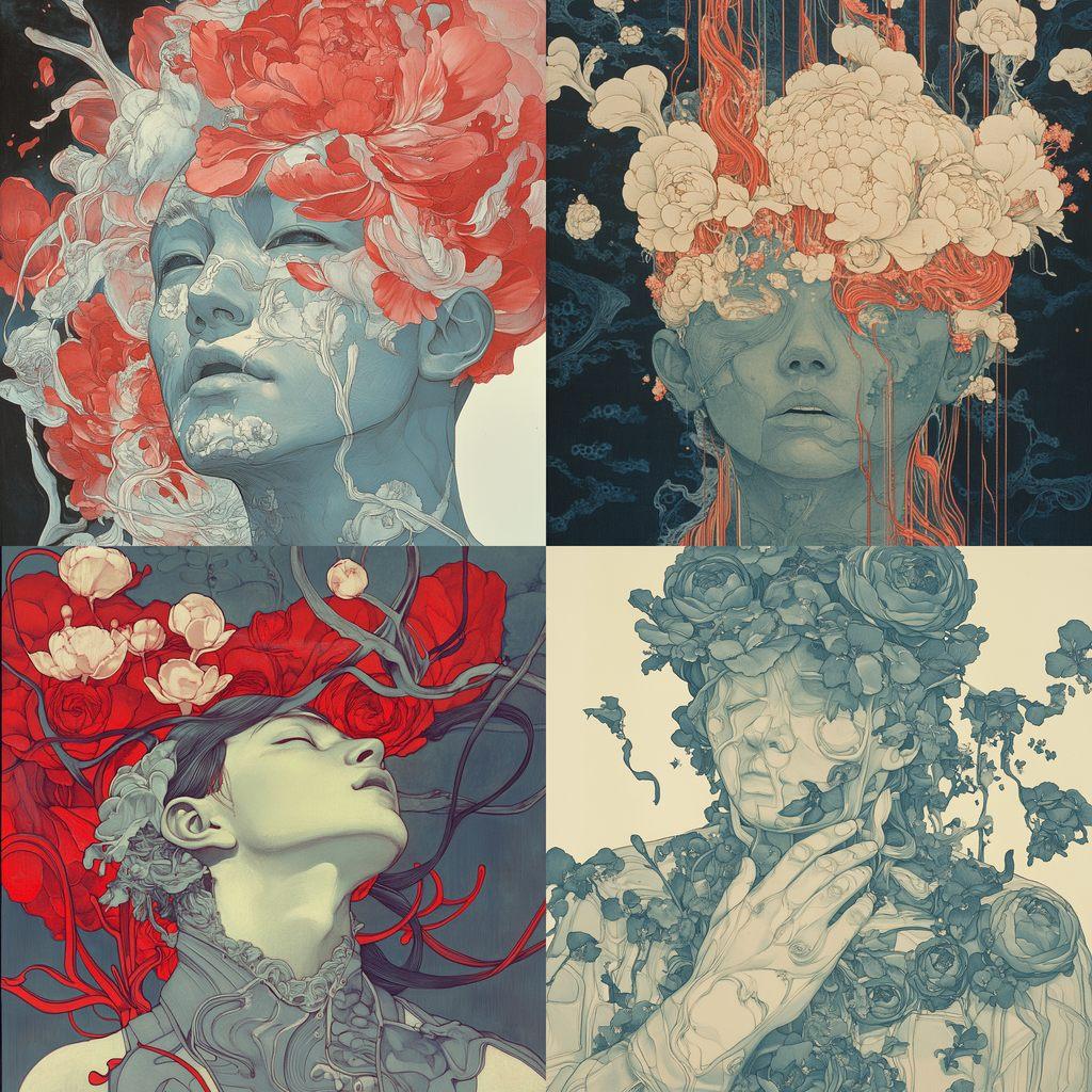James Jean style, Midjourney V6.1, render 1 of 4