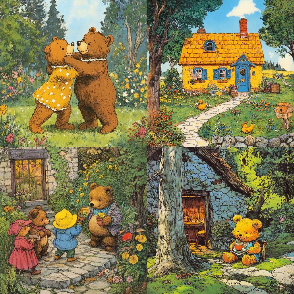 Jan Berenstain style, Midjourney V6.1, render 1 of 4