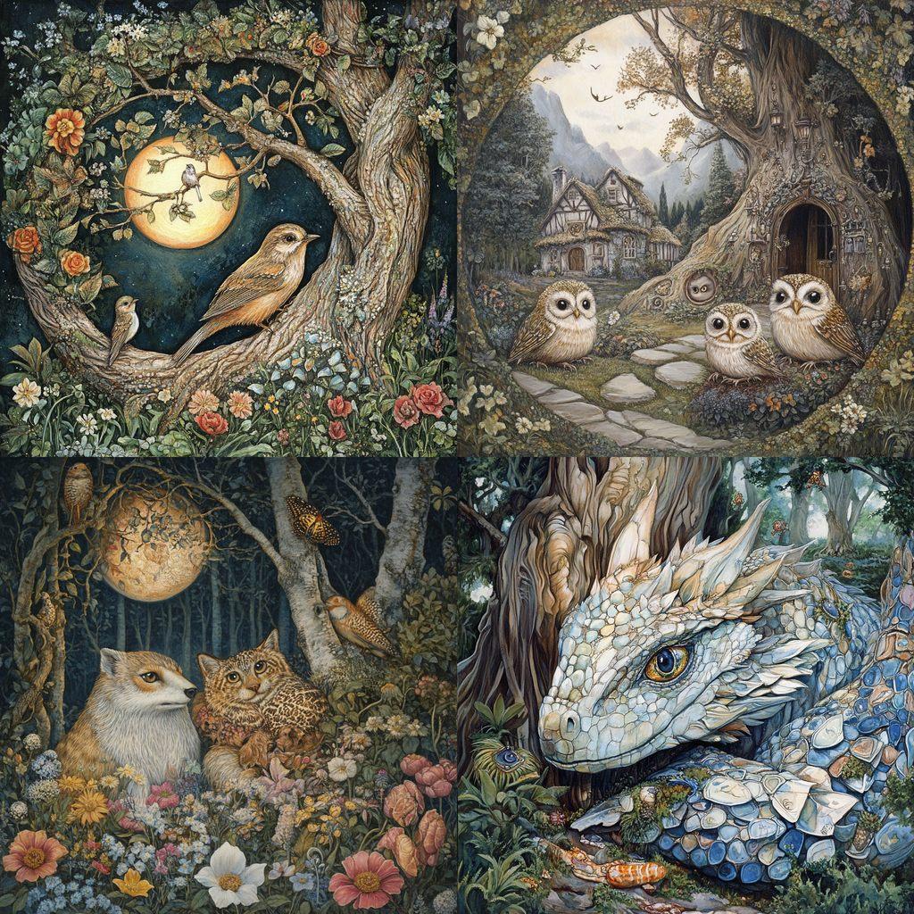 Jan Brett style, Midjourney V6.1, render 1 of 4
