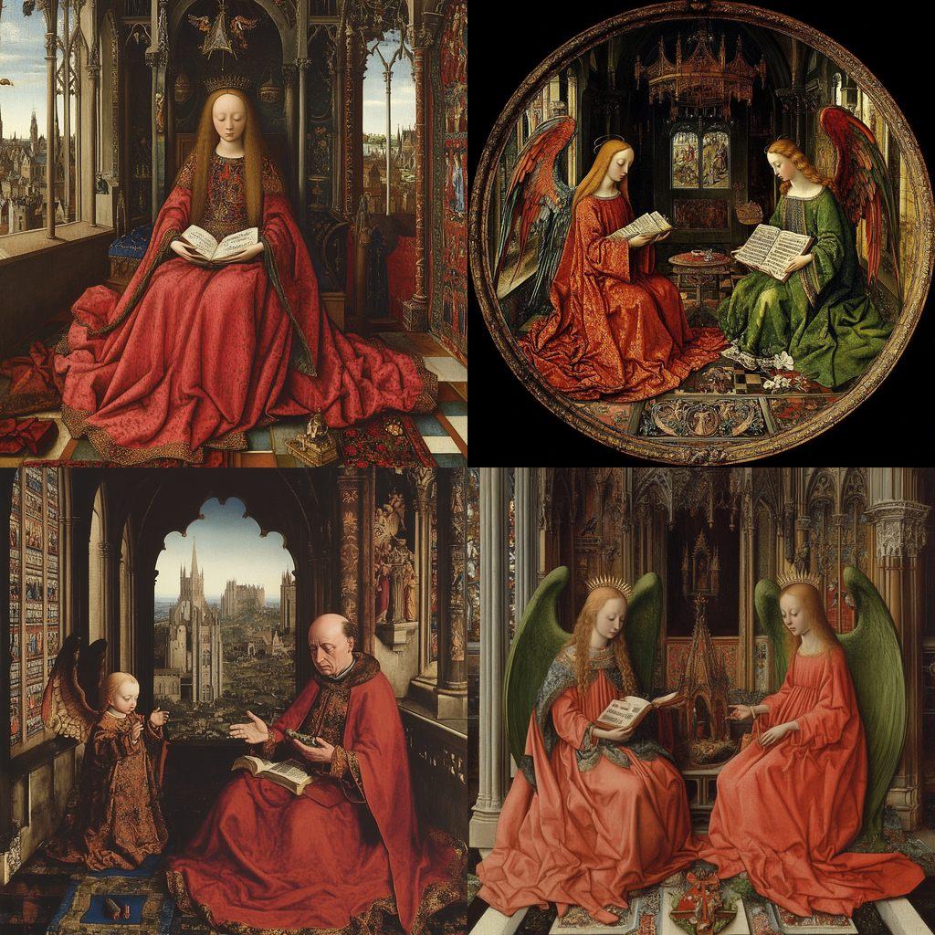 Jan Van Eyck style, Midjourney V6.1, render 1 of 4