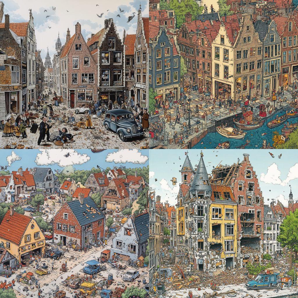 Jan van Haasteren style, Midjourney V6.1, render 1 of 4