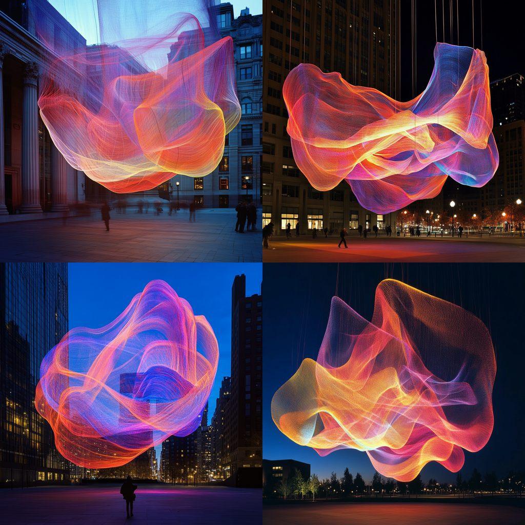 Janet Echelman style, Midjourney V6.1, render 1 of 4