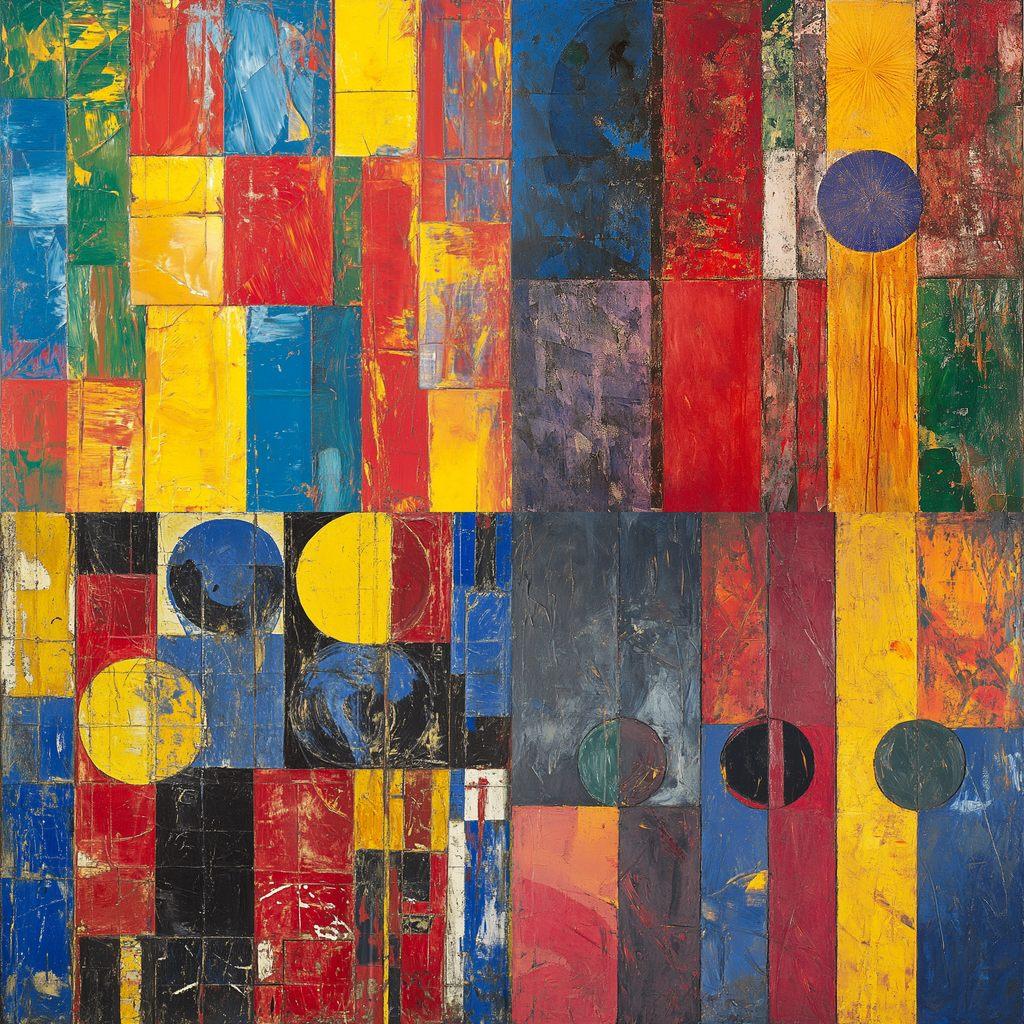 Jasper Johns style, Midjourney V6.1, render 1 of 4