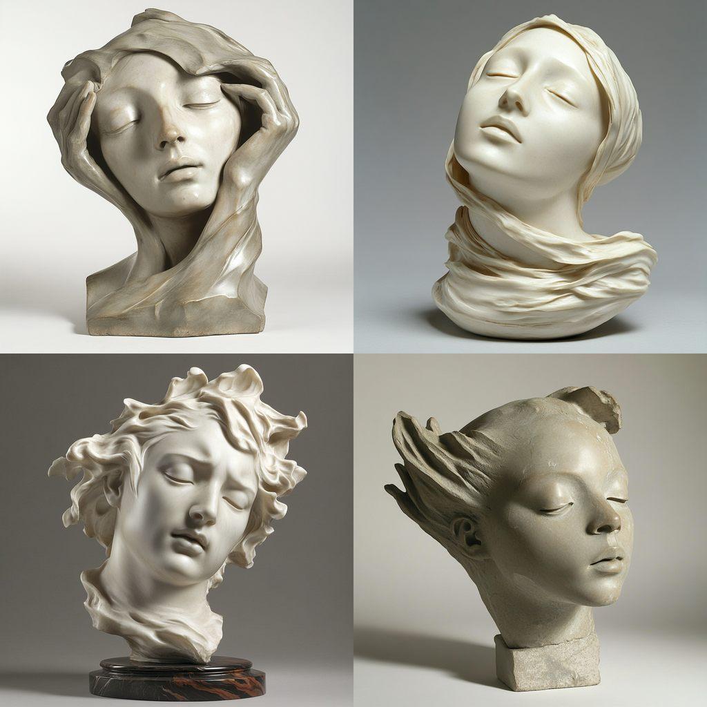 Jean-Antoine Houdon style, Midjourney V6.1, render 1 of 4